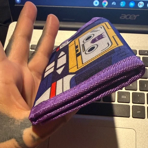 Lootcrate Soundwave Transformers Purple and Yellow wallet - Picture 3 of 10